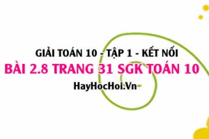 Giải bài 2.8 trang 31 Toán 10 Tập 1 SGK Kết nối tri thức